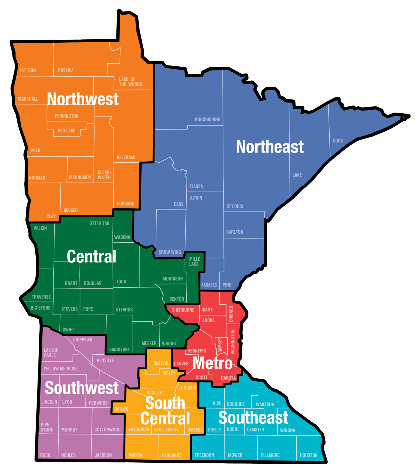 Minnesota Service Area Map