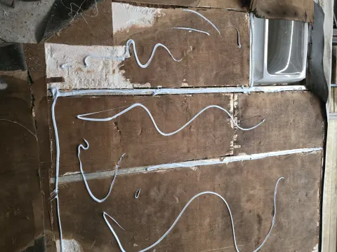 Just another view showing how bad the rot was Approximately a six by five area that had to be redecked and you could not step there unless you wanted to have a quick entrance into the RV
